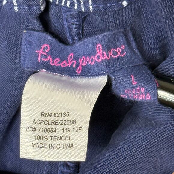 Fresh Produce Womens Capri Pants Large Blue Tencel Flowy Stretch Boho Resort - Picture 3 of 11